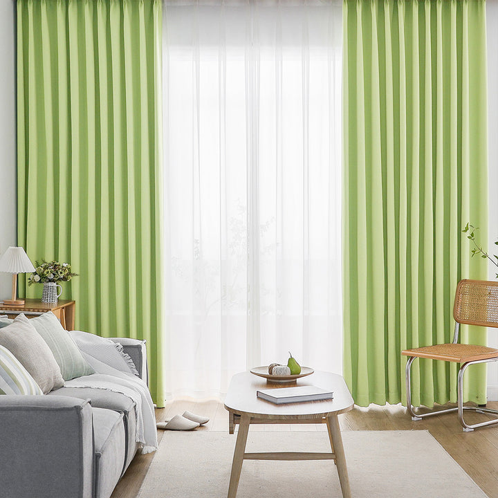 AIFY 1級 遮光カーテン 4枚セット(レース付)　幅100cm 丈90cm～178cm