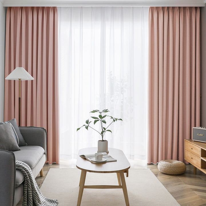 AIFY 1級 遮光カーテン 4枚セット(レース付)　幅100cm 丈90cm～178cm