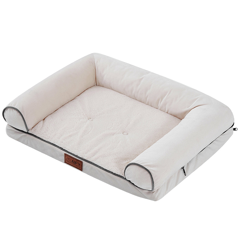AIFY L字型 U字型 ペットベッド S M L 60×45×12 74×56×14 ベージュ グレー アイボリー
