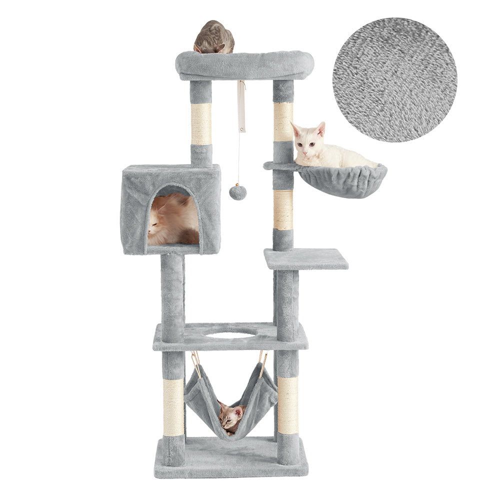 AIFY キャットタワー Aタイプ 据え置き スリム ベージュ グレー ブラウン アイボリー他