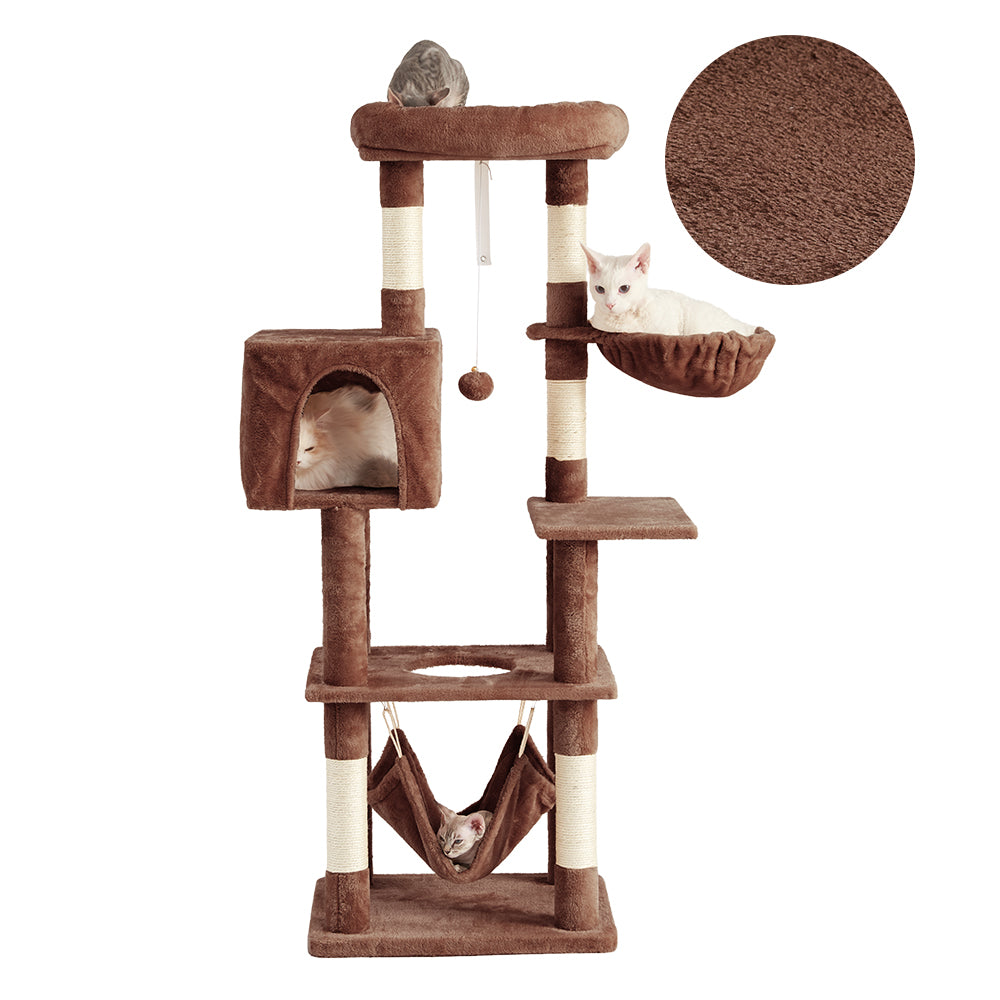 AIFY キャットタワー Aタイプ 据え置き スリム ベージュ グレー ブラウン アイボリー他