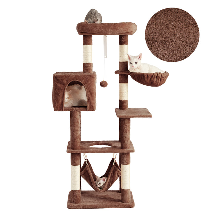 AIFY キャットタワー Aタイプ 据え置き スリム ベージュ グレー ブラウン アイボリー他