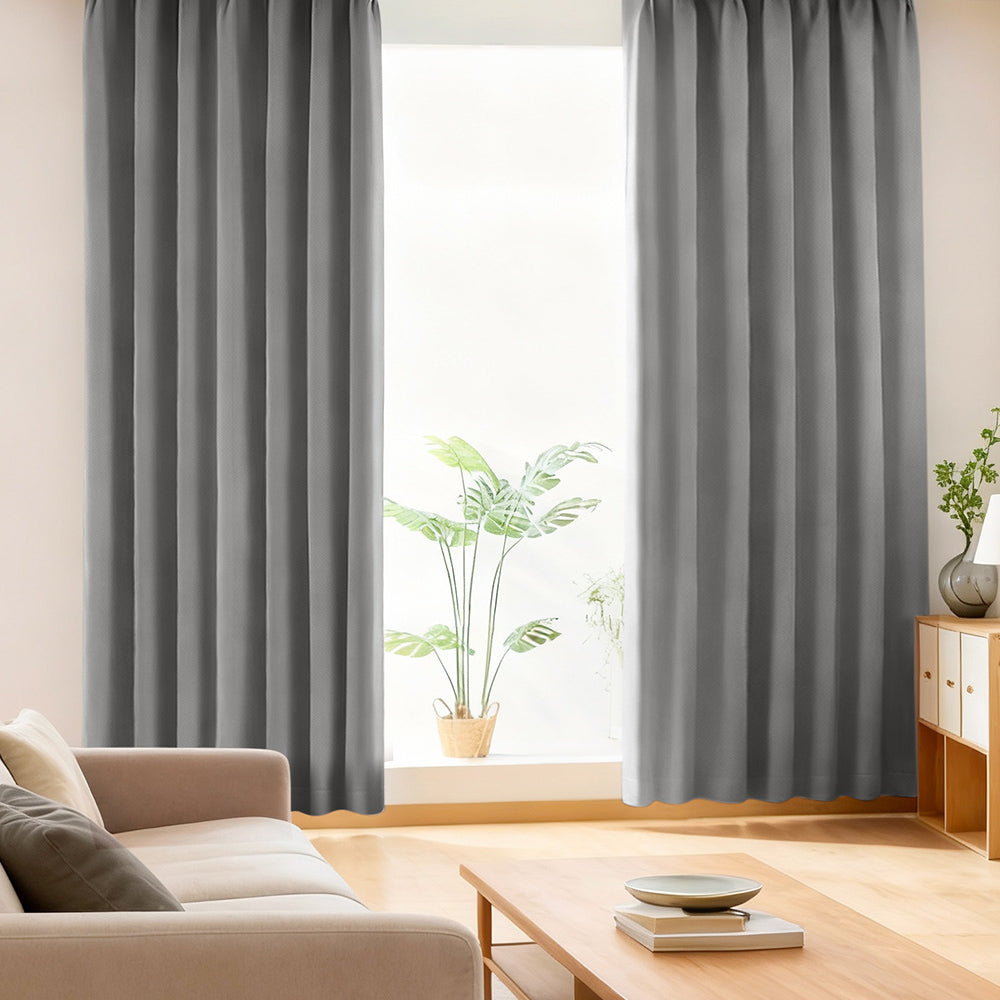 AIFY 1級 遮光カーテン 2枚セット 幅100cm 丈90cm～178cm ライトグレー