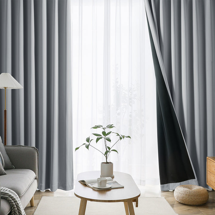 AIFY 1級 遮光カーテン 4枚セット(レース付)　幅100cm 丈90cm～178cm