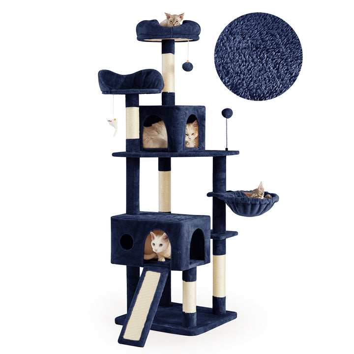 AIFY キャットタワー Bタイプ 据え置き   ファブリック　ファー グレー ベージュ他