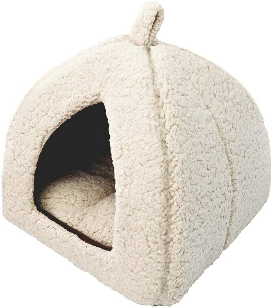 AIFY ドーム型ペットベッド 猫ハウス キャットハウス 猫ベッド 犬 猫 ベージュ グレー ブラウン アイボリ
