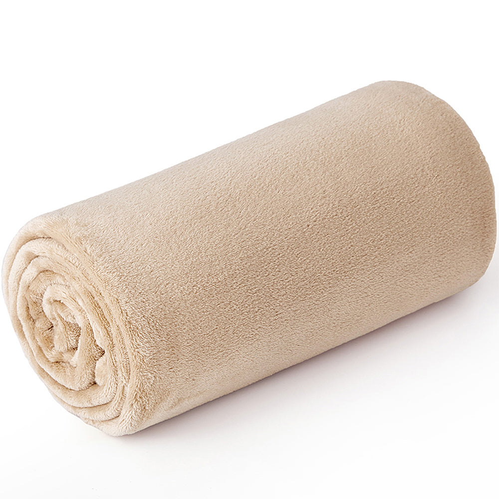 AIFY フランネル ひざ掛け 1枚／5枚 毛布 肩掛け 70×100cm  ベージュ グレー ブラウン他