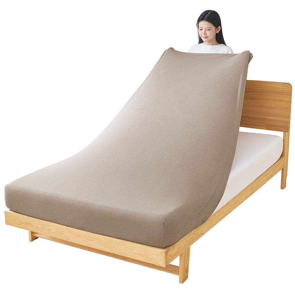 AIFY  のびるボックスシーツ  アイボリー ライトグレー 他