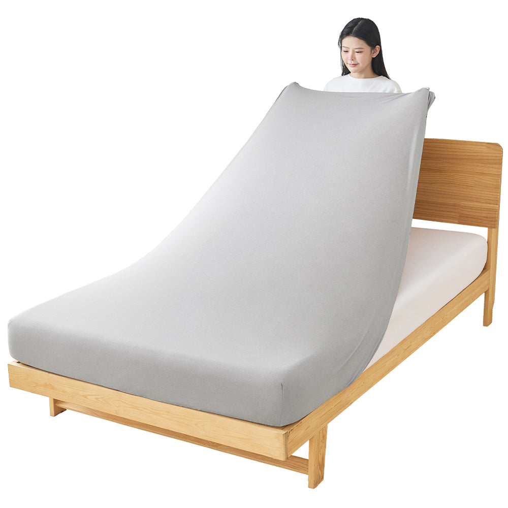 AIFY  のびるボックスシーツ  アイボリー ライトグレー 他