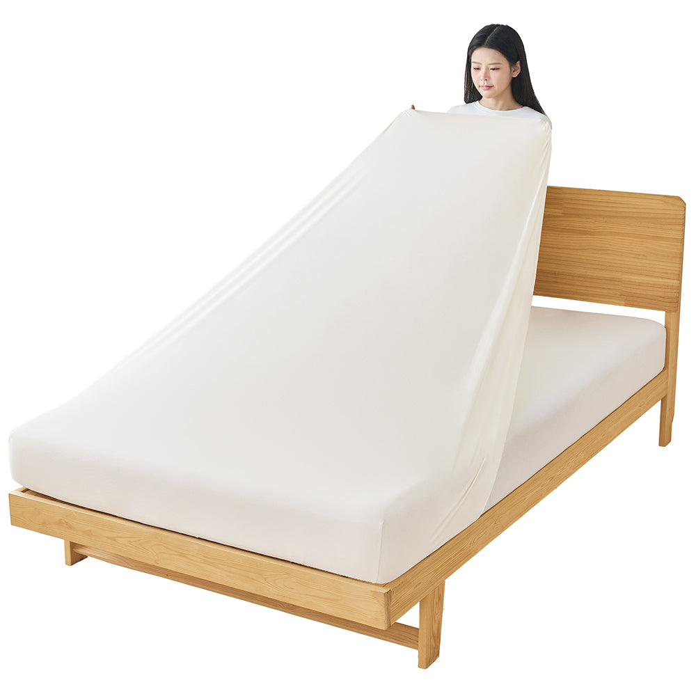 AIFY  のびるボックスシーツ  アイボリー ライトグレー 他