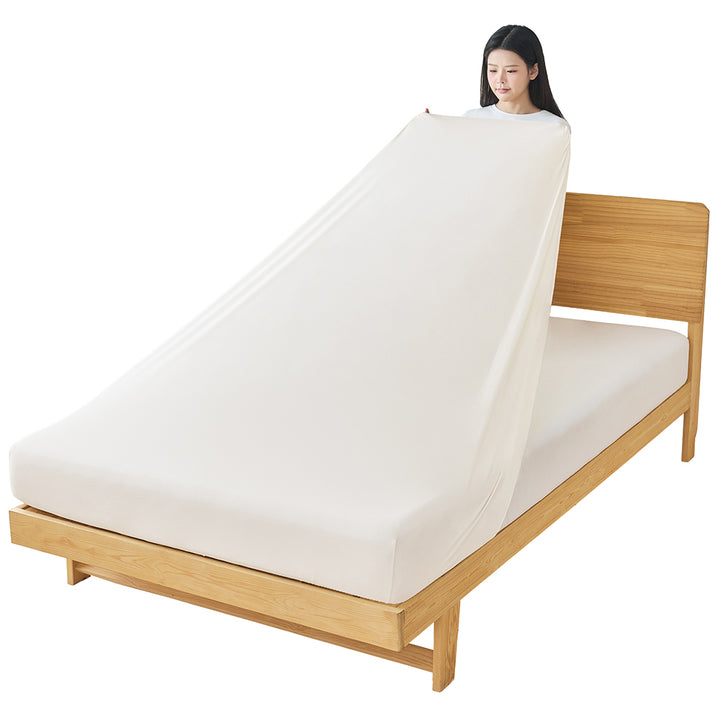 AIFY  のびるボックスシーツ  アイボリー ライトグレー 他