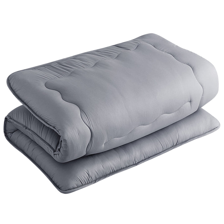 AIFY 敷き布団  シングル ピーチスキン  グレー アイボリー