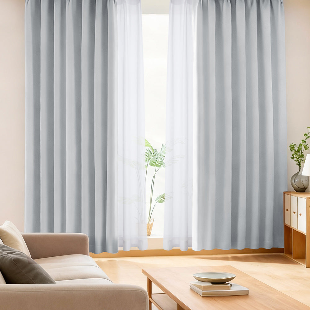 AIFY 1級 遮光カーテン 4枚セット(レース付) 幅150cm 丈135cm～230cm