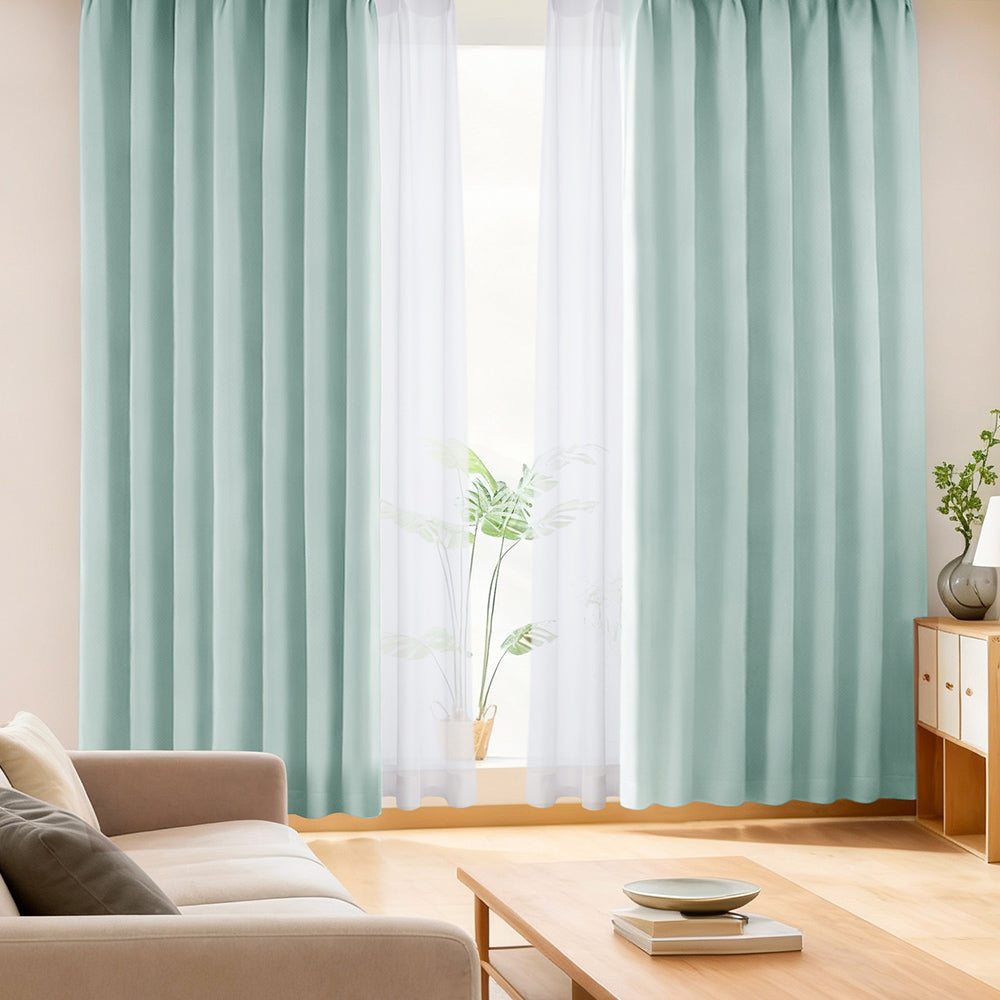 AIFY 1級 遮光カーテン 4枚セット(レース付) 幅150cm 丈135cm～230cm