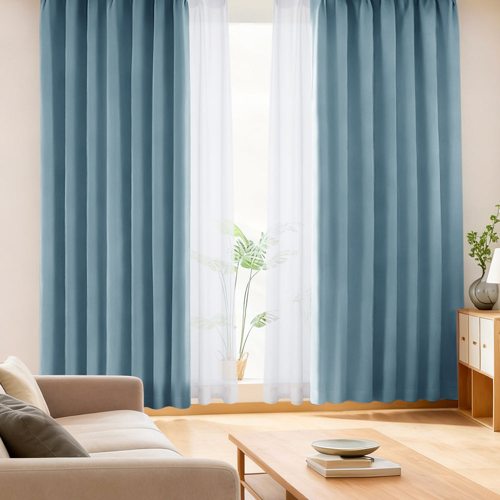 AIFY 1級 遮光カーテン 4枚セット(レース付) 幅150cm 丈135cm～230cm