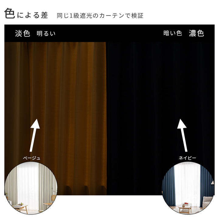 AIFY 1級 遮光カーテン 4枚セット(レース付)　幅100cm