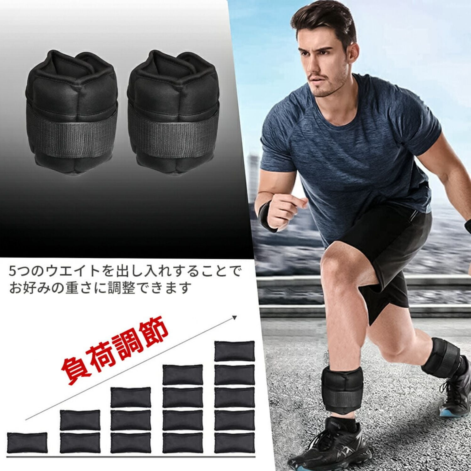 AIFY リストウェイト アンクルウエイト×2 1kg/1.5kg/2kg/2.5kg/3kg/3.5kg/