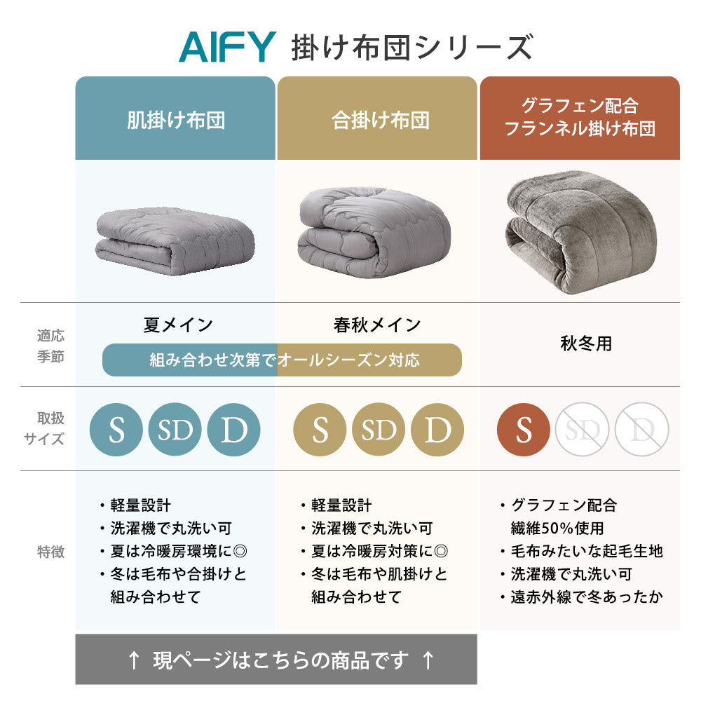 AIFY｜季節に合わせて、心地よく。合掛け布団・肌掛け布団