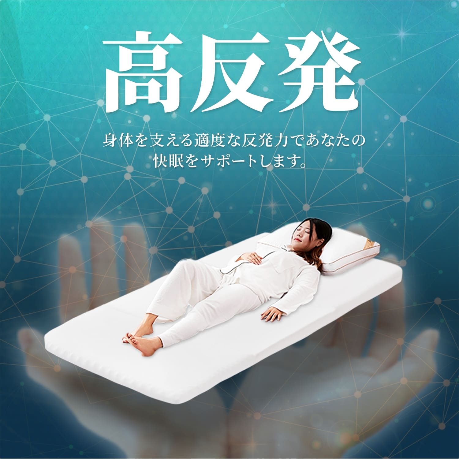 AIFY マットレス シングル3つ折り マット 高反発加工 AIFY マットレス シングル 10cm 三つ折り マットレス 折りたたみ