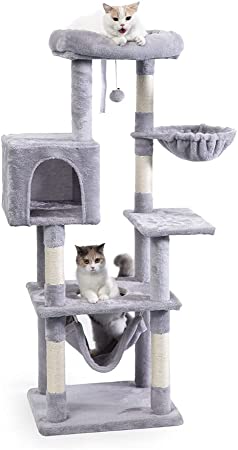 AIFY キャットタワー Aタイプ 据え置き スリム ベージュ グレー ブラウン アイボリー他