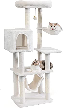 AIFY キャットタワー Aタイプ 据え置き スリム ベージュ グレー ブラウン アイボリー他