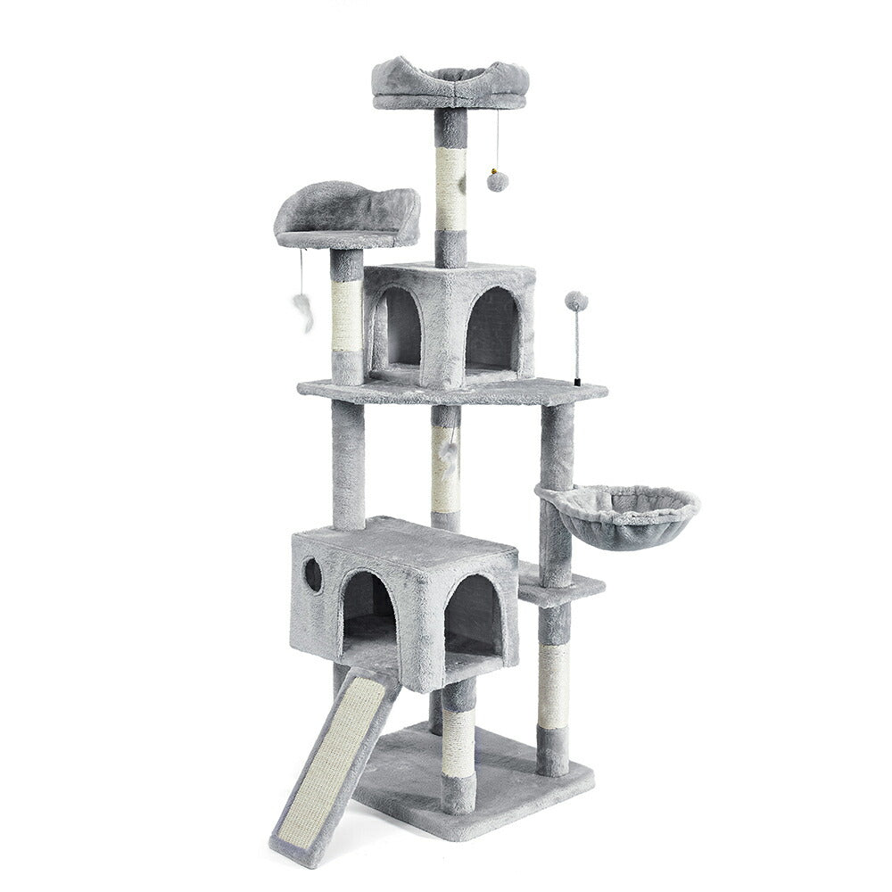 AIFY キャットタワー Aタイプ 据え置き スリム ベージュ グレー ブラウン アイボリー他