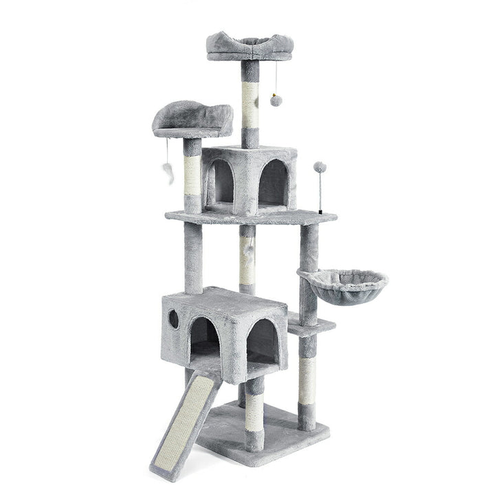 AIFY キャットタワー Aタイプ 据え置き スリム ベージュ グレー ブラウン アイボリー他