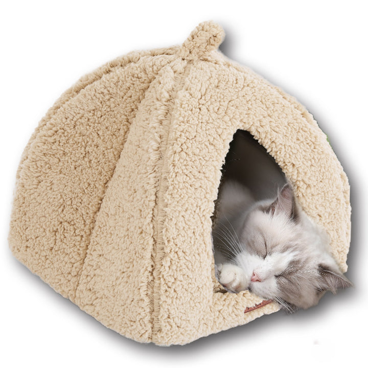 AIFY ドーム型ペットベッド 猫ハウス キャットハウス 猫ベッド 犬 猫 ベージュ グレー ブラウン アイボリ