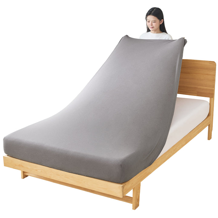 AIFY  のびるボックスシーツ  アイボリー ライトグレー 他