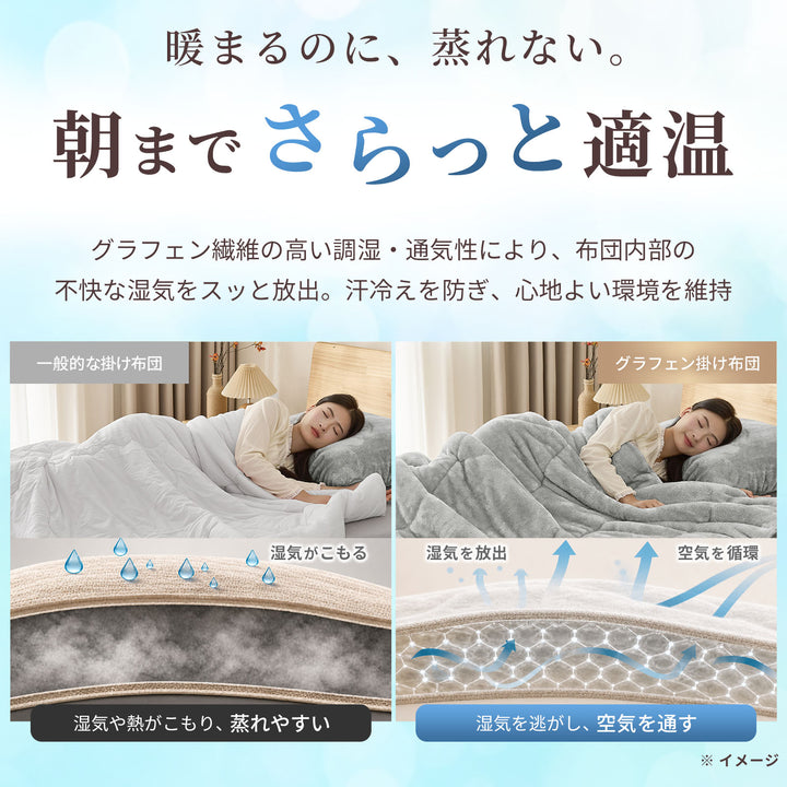 AIFY｜毛布のぬくもりを、これ1枚に。グラフェン配合 フランネル掛け布団
