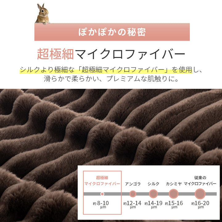 AIFY ラビットファー毛布 シングル 冬用 ライトグレー ダークグレー ブラウン