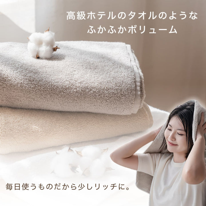 AIFY バスタオル SUPER  シティ 90cm×180cm 1枚 ライトグレー グレー ブラウン