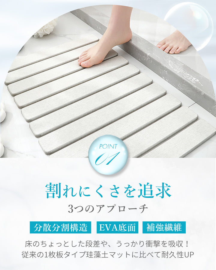 AIFY 珪藻土マット バスマット 速乾 折りたたみ ライトグレー ダークグレー ホワイト