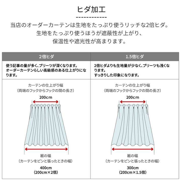 オーダーカーテン  1級遮光 1枚入 遮熱 断熱 保温 形状記憶 1cm単位 カーキ ライトグリーン キャメル イエロー他