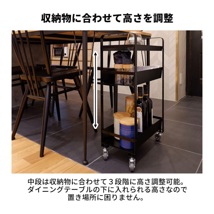 【COLLEND】 ストレージワゴン ホワイト ブラック